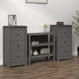 Sideboards 2 Stück Massivholz Kiefer grau 40x35x80 cm von vidaXL, Sideboards - Ref: Foro24-813744, Preis: 97,07 €, Rabatt: %