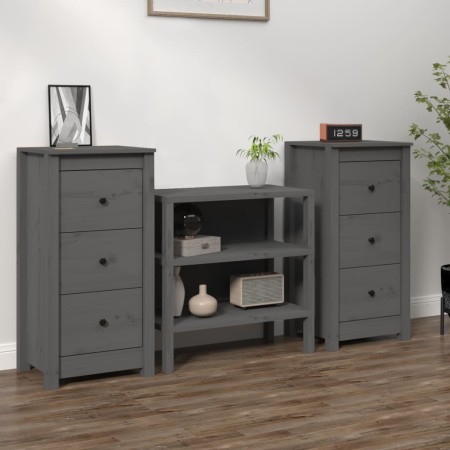 Sideboards 2 units solid pine wood gray 40x35x80 cm by vidaXL, Sideboards - Ref: Foro24-813744, Price: 97,07 €, Discount: %