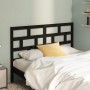 Cabecero de cama madera maciza de pino negro 126x4x100 cm de vidaXL, Cabeceros y pies de cama - Ref: Foro24-814188, Precio: 3...