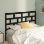 Solid black pine wood bed headboard 141x4x100 cm by vidaXL, Headboards and footboards - Ref: Foro24-814193, Price: 48,55 €, D...