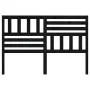 Solid black pine wood bed headboard 146x4x100 cm by vidaXL, Headboards and footboards - Ref: Foro24-814148, Price: 46,48 €, D...