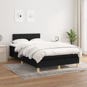 Cama box spring con colchón tela negro 120x200 cm en Camas y somieres | Comprar online en Foro24