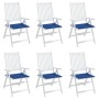 Cojines de silla de jardín 6 uds tela Oxford azul 50x50x3 cm