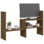 Solid pine wood monitor stand in honey brown color (39-72)x17x43 cm by vidaXL, Computer bases and risers - Ref: Foro24-814012...