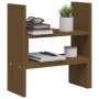 Solid pine wood monitor stand in honey brown color (39-72)x17x43 cm by vidaXL, Computer bases and risers - Ref: Foro24-814012...