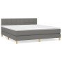 Cama box spring con colchón tela gris oscuro 160x200 cm en Camas y somieres | Comprar online en Foro24