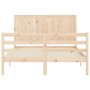 Bed frame with solid wood headboard 120x200 cm by vidaXL, Beds and slatted bases - Ref: Foro24-3194501, Price: 122,36 €, Disc...