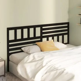 Solid black pine wood bed headboard 206x4x100 cm by vidaXL, Headboards and footboards - Ref: Foro24-814168, Price: 63,85 €, D...