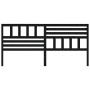 Solid black pine wood bed headboard 206x4x100 cm by vidaXL, Headboards and footboards - Ref: Foro24-814168, Price: 74,28 €, D...