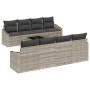 Conjunto de sofá de jardín 9 pcs Gris Claro 55 x 55 x 37 cm