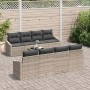 Conjunto de sofá de jardín 9 pcs Gris Claro 55 x 55 x 37 cm