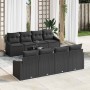 Conjunto de sofá de jardín Manual 9 pcs Negro 55 x 55 x 37 cm