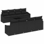 Conjunto de sofá de jardín Manual 9 pcs Negro 55 x 55 x 37 cm