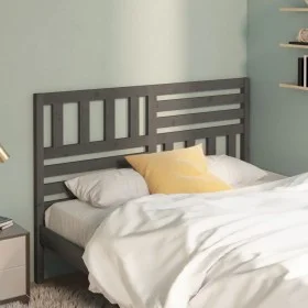 Solid gray pine wood bed headboard 166x4x100 cm by vidaXL, Headboards and footboards - Ref: Foro24-814156, Price: 58,00 €, Di...