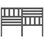 Cabecero de cama madera maciza de pino gris 166x4x100 cm de vidaXL, Cabeceros y pies de cama - Ref: Foro24-814156, Precio: 58...