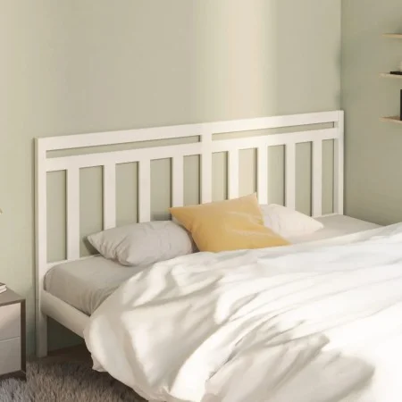 Solid white pine wood bed headboard 206x4x100 cm by vidaXL, Headboards and footboards - Ref: Foro24-814115, Price: 35,05 €, D...