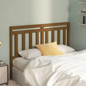 Honey brown solid pine wood bed headboard 146x4x100 cm by vidaXL, Headboards and footboards - Ref: Foro24-814097, Price: 42,7...