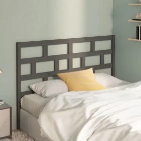 Solid gray pine wood bed headboard 146x4x100 cm by vidaXL, Headboards and footboards - Ref: Foro24-814196, Price: 48,69 €, Di...