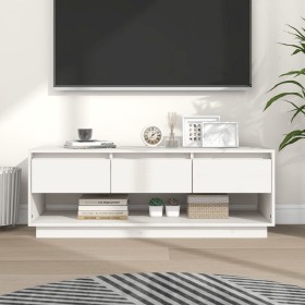 Massiver TV-Schrank aus weißem Kiefernholz, 110,5 x 34 x 40 cm von vidaXL, TV-Möbel - Ref: Foro24-813845, Preis: 74,81 €, Rab...