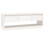 Massiver TV-Schrank aus weißem Kiefernholz, 110,5 x 34 x 40 cm von vidaXL, TV-Möbel - Ref: Foro24-813845, Preis: 74,81 €, Rab...