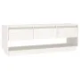 Solid white pine wood TV cabinet 110.5x34x40 cm by vidaXL, TV Furniture - Ref: Foro24-813845, Price: 73,94 €, Discount: %