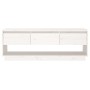 Massiver TV-Schrank aus weißem Kiefernholz, 110,5 x 34 x 40 cm von vidaXL, TV-Möbel - Ref: Foro24-813845, Preis: 74,81 €, Rab...