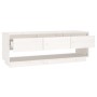 Massiver TV-Schrank aus weißem Kiefernholz, 110,5 x 34 x 40 cm von vidaXL, TV-Möbel - Ref: Foro24-813845, Preis: 74,81 €, Rab...