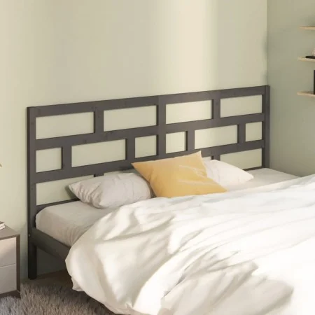 Bettkopfteil aus massivem grauem Kiefernholz, 206 x 4 x 100 cm von vidaXL, Kopf- und Fußteile - Ref: Foro24-814216, Preis: 55...