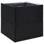 Black synthetic rattan planter 80x80x80 cm by vidaXL, Pots and planters - Ref: Foro24-319173, Price: 119,41 €, Discount: %