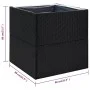 Black synthetic rattan planter 80x80x80 cm by vidaXL, Pots and planters - Ref: Foro24-319173, Price: 119,41 €, Discount: %