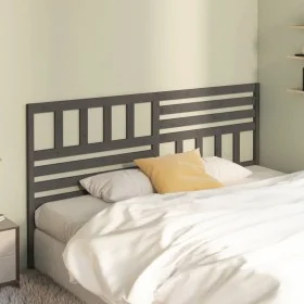Solid gray pine wood bed headboard 206x4x100 cm by vidaXL, Headboards and footboards - Ref: Foro24-814166, Price: 54,28 €, Di...