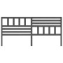 Solid gray pine wood bed headboard 206x4x100 cm by vidaXL, Headboards and footboards - Ref: Foro24-814166, Price: 74,28 €, Di...