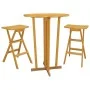 3-piece folding bar set solid teak wood by vidaXL, Garden sets - Ref: Foro24-3100777, Price: 354,28 €, Discount: %