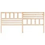 Solid pine wood bed headboard 206x4x100 cm by vidaXL, Headboards and footboards - Ref: Foro24-814164, Price: 53,97 €, Discoun...