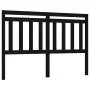 Solid black pine wood bed headboard 146x4x100 cm by vidaXL, Headboards and footboards - Ref: Foro24-814098, Price: 31,68 €, D...