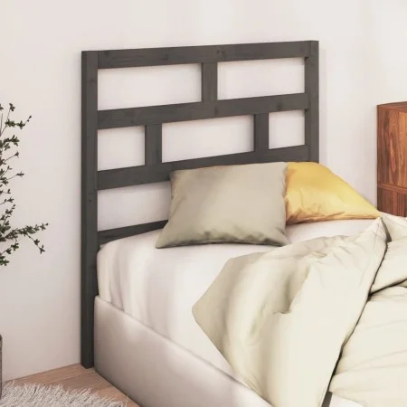 Solid gray pine wood bed headboard 96x4x100 cm by vidaXL, Headboards and footboards - Ref: Foro24-814176, Price: 34,38 €, Dis...