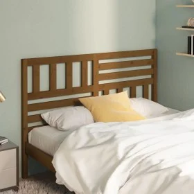 Honey brown solid pine wood bed headboard 141x4x100 cm by vidaXL, Headboards and footboards - Ref: Foro24-814142, Price: 69,2...