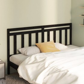 Solid black pine wood bed headboard 186x4x100 cm by vidaXL, Headboards and footboards - Ref: Foro24-814113, Price: 46,49 €, D...
