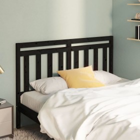 Solid black pine wood bed headboard 166x4x100 cm by vidaXL, Headboards and footboards - Ref: Foro24-814108, Price: 31,44 €, D...