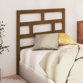 Cabecero de cama madera maciza de pino marrón miel 106x4x100 cm