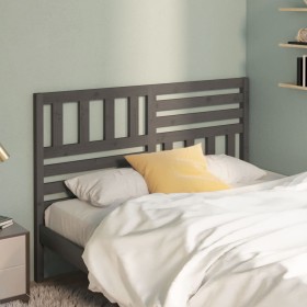 Solid gray pine wood bed headboard 156x4x100 cm by vidaXL, Headboards and footboards - Ref: Foro24-814151, Price: 66,38 €, Di...