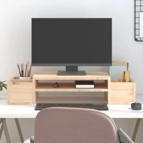 Monitorständer aus massivem Kiefernholz 70x27,5x15 cm von vidaXL, Computersockel und -erhöhungen - Ref: Foro24-813964, Preis:...