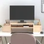 Solid pine wood monitor stand 70x27.5x15 cm by vidaXL, Computer bases and risers - Ref: Foro24-813964, Price: 30,72 €, Discou...