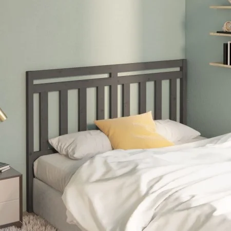 Solid gray pine wood bed headboard 146x4x100 cm by vidaXL, Headboards and footboards - Ref: Foro24-814096, Price: 30,07 €, Di...