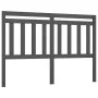 Solid gray pine wood bed headboard 146x4x100 cm by vidaXL, Headboards and footboards - Ref: Foro24-814096, Price: 30,07 €, Di...
