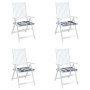 Cojines de silla de jardín 4 uds tela a cuadros gris 50x50x3 cm