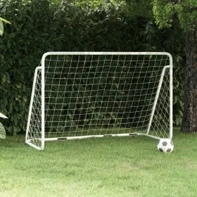 Fußballtor mit weißem Stahlnetz 180x90x120 cm von vidaXL, Fußballtore - Ref: Foro24-93370, Preis: 67,98 €, Rabatt: %