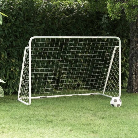 Fußballtor mit weißem Stahlnetz 180x90x120 cm von vidaXL, Fußballtore - Ref: Foro24-93370, Preis: 73,17 €, Rabatt: %