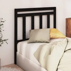 Solid black pine wood bed headboard 106x4x100 cm by vidaXL, Headboards and footboards - Ref: Foro24-814083, Price: 36,46 €, D...