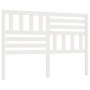 Solid white pine wood bed headboard 126x4x100 cm by vidaXL, Headboards and footboards - Ref: Foro24-814135, Price: 50,55 €, D...
